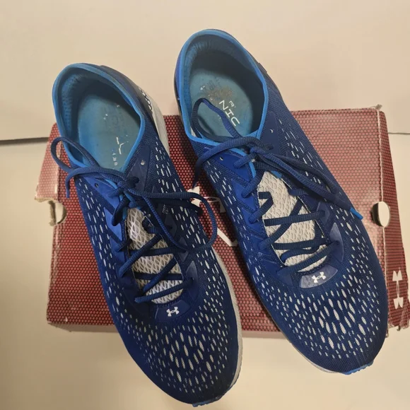 UNDER ARMOUR UA HOVR SONIC 3 Blue Running Shoes Casual Sneakers Gym Mens Size 14 - Picture 3 of 16